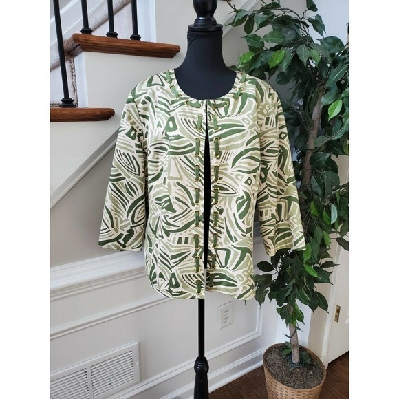 Saint Tropez West 100%Cotton Casual Jacket Size 1X - Picture 1 of 12